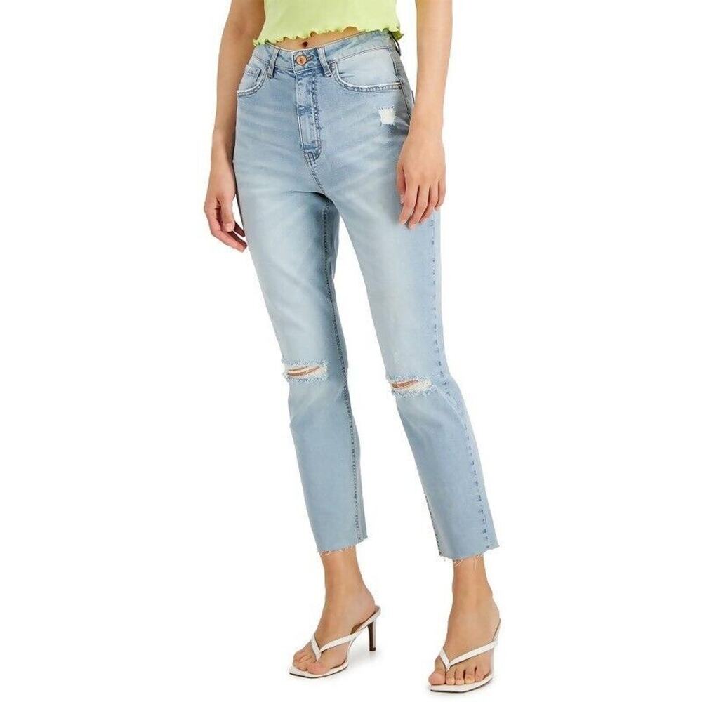 New Vanilla Star Junions 7 Mom Super High Rise‎ Tapered Leg Distressed Jeans NWT